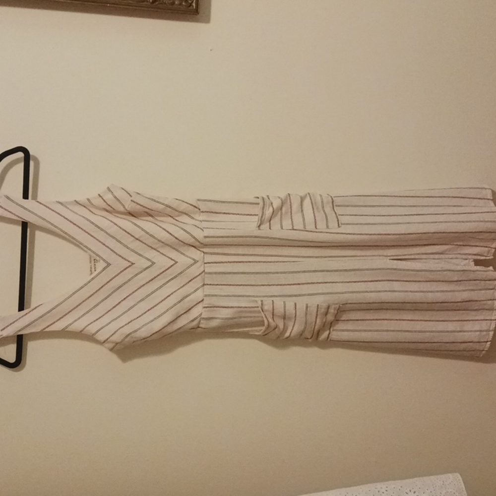MONTEAU DRESS..cream with strips..size L